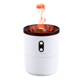 Volcano Mist Diffuser with glowing orange light and a floating jellyfish-like mist ring